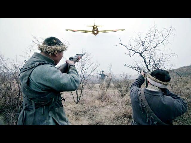 Movie! Japanese reconnaissance plane flies by,but is shot down by a farmer with a rifle