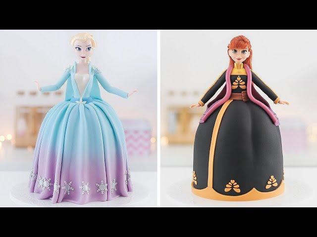 FROZEN 2 ️ ELSA & ANNA Doll Cakes - Tan Dulce