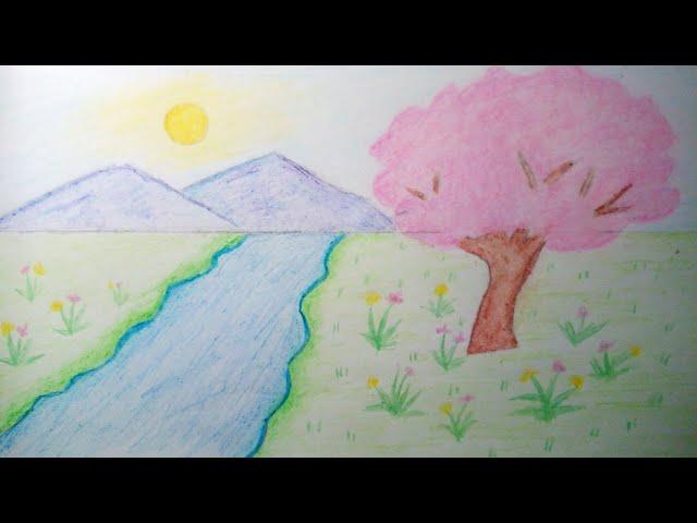 Как нарисовать весну легко/Для школьников/How to draw spring easily/For school children