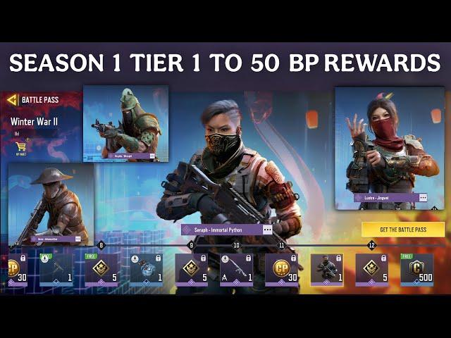 Season 1 Tier 1 To 50 All Battle Pass Rewards Codm 2025 | Codm Season 1 All Battle Pass Weapons 2025