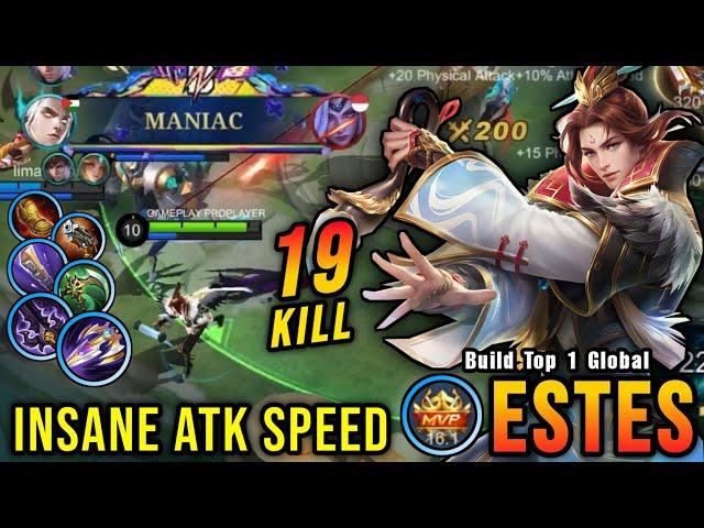 Almost SAVAGE!! 19 Kills Estes Insane Attack Speed Build - Build Top 1 Global Estes ~ MLBB