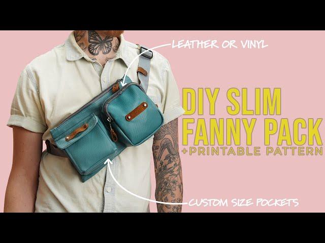 DIY Slim Fanny Pack with STEP BY STEP INSTRUCTIONS + Printable PDF Pattern (EASY TO MAKE FANNY PACK)