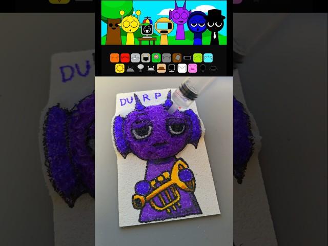 I drew a Durple from Sprunki with a magic sponge