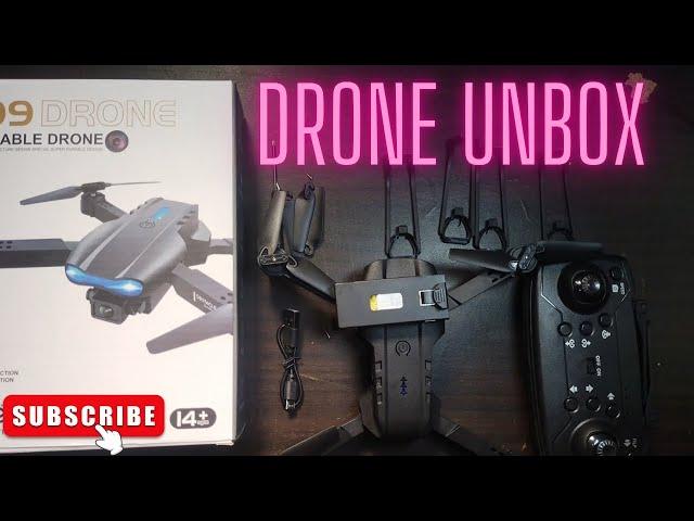 E 88 Drone unboxing and review || foldable drone 4K HD camera #drone #video