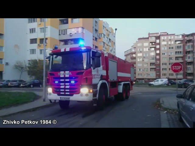 Пожарна SCANIA P360 на 01РСПБЗН- гр.Бургас, зареждане на вода от надземен ПХ - 09.12.2017год.