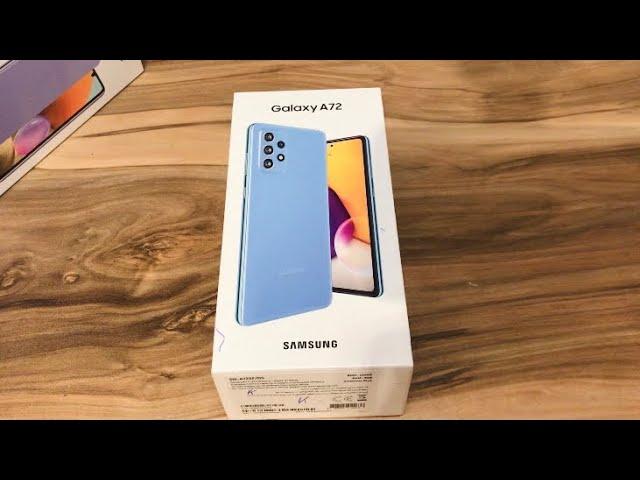 Samsung Galaxy A72 Awesome Blue  Unboxing & First Impressions