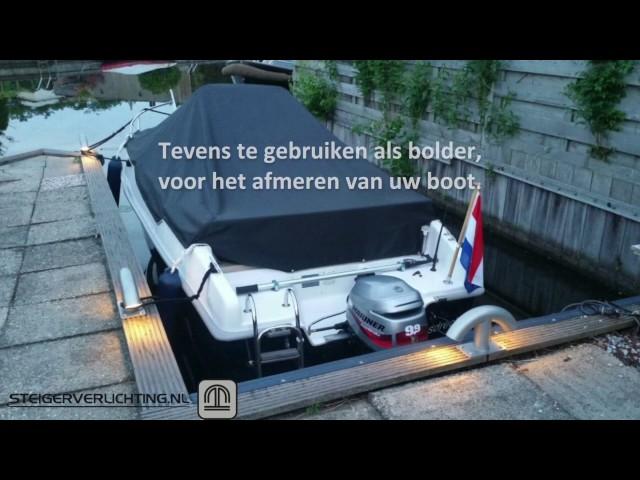 RVS bolder met led verlichting, (zee)waterbestendig - Steigerverlichting nl