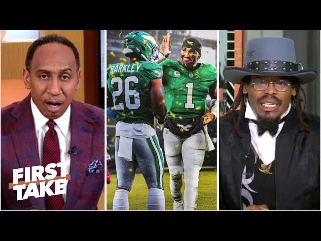 FIRST TAKE | Eagles + Saquon Barkley = Super Bowl! - Stephen A. & Cam Newton breaks Eagles TNF win