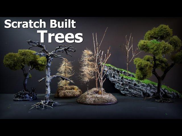 How to Build Miniature Trees - 4 Ways to Build Easy Trees and bases for Wargaming Terrain