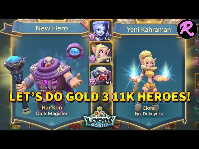 Let's do gold 3 11k heroes together! Dark Magister, Lightweaver, Shape Shifter | Lords Mobile