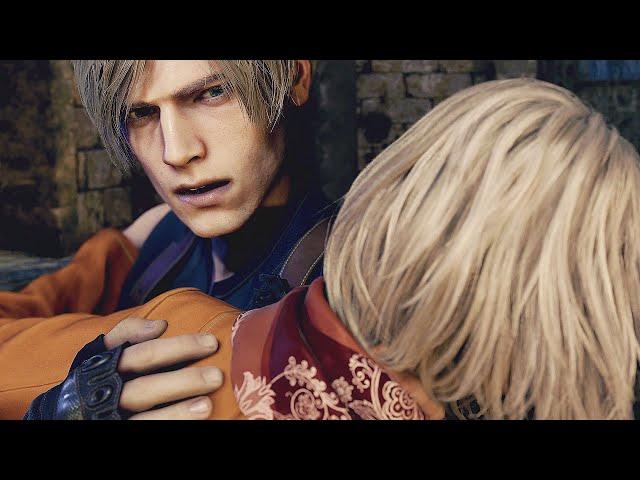 RE4 - Leon Comforts Ashley After She Stabs Him (Resident Evil 4 Remake)