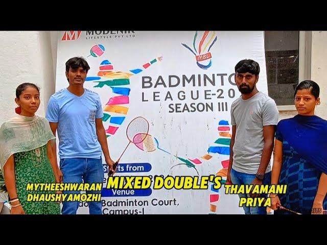 MBL | Mixed Doubles Semi-Final Qualifier match| Thavamani & Priya vs Mytheeshwaran & Dhanushyamozhi