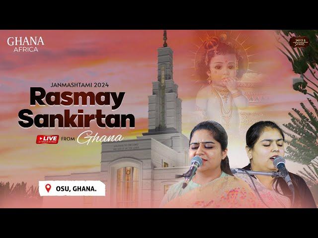 LIVE Sankirtan || Nikunj Kamra Ji & Arushi Gambhir Ji || Accra ISCC Temple Ghana - Africa  || 2024