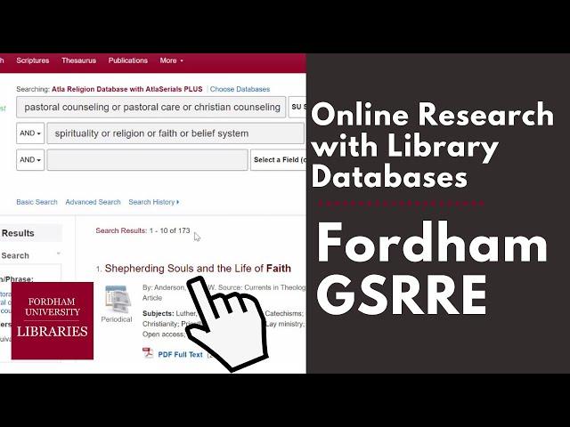 Religious Education Research Tutorial | Fordham GSRRE Students | Fordham University Libraries