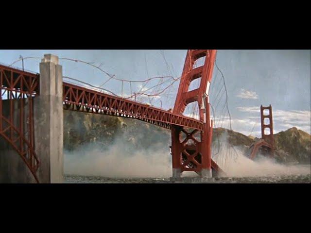 Battle in Outer Space (1959) | Golden Gate Bridge destruction scene