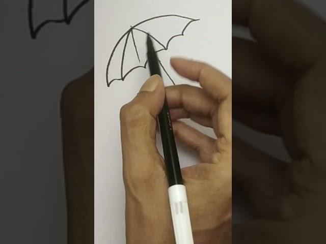 How to Draw an Easy Umbrella - Step by Step Tutorial for Beginners