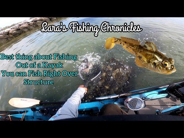 The best thing about "Fishing out of a Kayak"! You can Fish Right Over Structure!