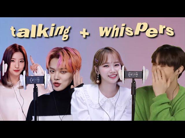 kpop idols doing asmr (talking + whispering)