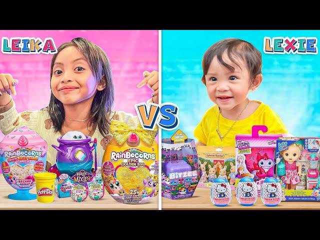 LEIKA VS LEXIE BORONG MAINAN DI KIDS STATION  CHALLENGE BELANJA MAINAN VIRAL SATU WARNA