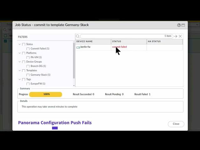 52 Panorama Configuration Push Fails