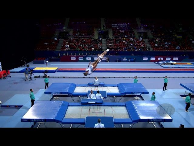 France 1 (FRA) W - 2022 Trampoline Worlds, Sofia (BUL) - Q Synchro Exercise 1