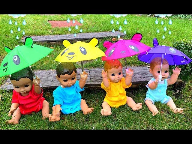 Rain Rain Go Away -Playing with Umbrellas