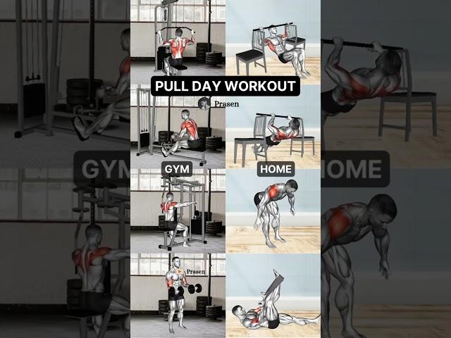 PULL DAY WORKOUTS|| By Prasen #shorts #pullday #fitness #exercise #bodybuilding #gym #homeworkout