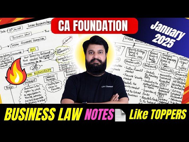 Business Law Notes Like Topper I How to Make Best Notes I CA Foundation Business Law Class for Jan25