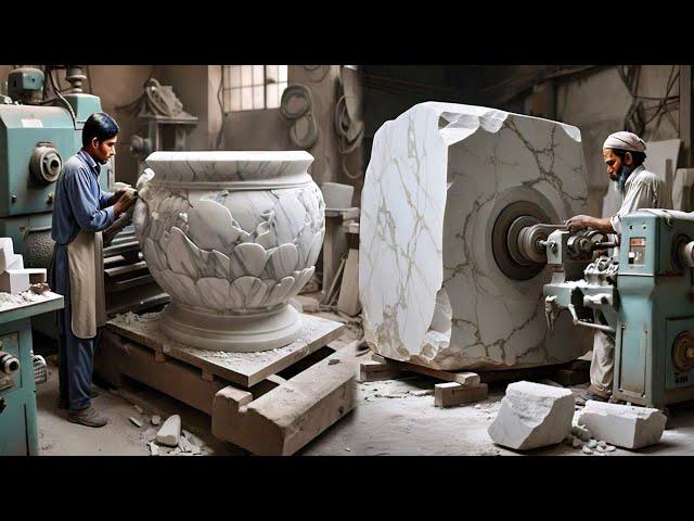 Crafting Masterpieces: Transforming Marble into Exquisite Vases with Precision