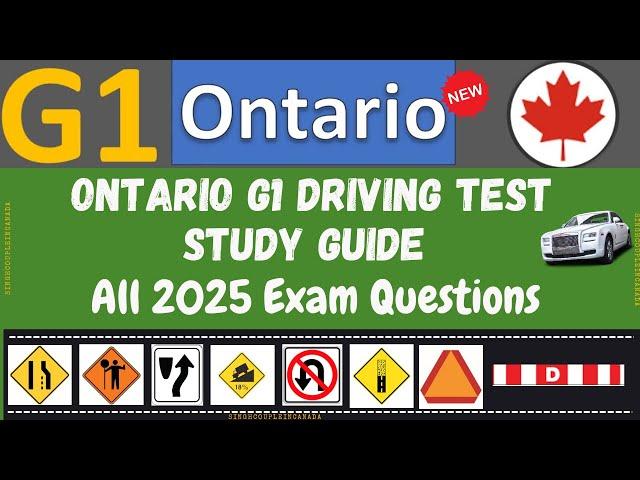 G1 test Ontario 2024  | G1 Practice Test  Ontario 2024 |  G1 Driving Test - All 2024 Exam Questions