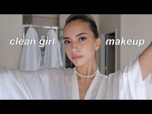 "clean girl" makeup tutorial | no foundation, sleek look