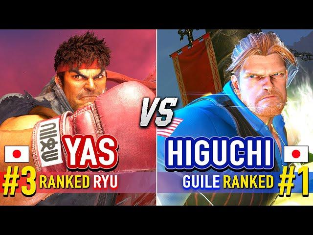 SF6  YAS (#3 Ranked Ryu) vs HIGUCHI (#1 Ranked Guile)  Street Fighter 6 High Level Gameplay