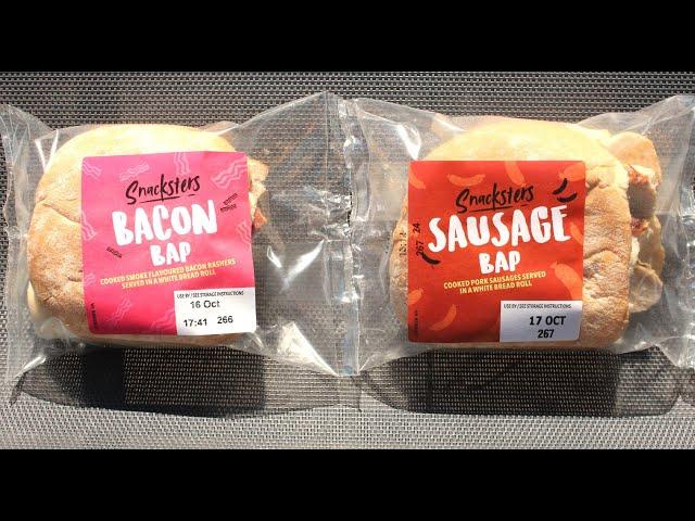 Snacksters ~BACON BAP & SAUSAGE BAP~ || £2 each || Iceland || Microwave In The Bag