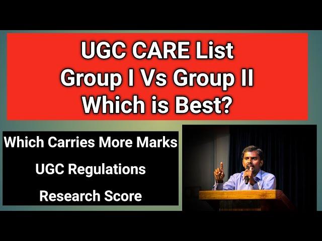 UGC CARE journal List Group I Vs Group II | M Milton Joe