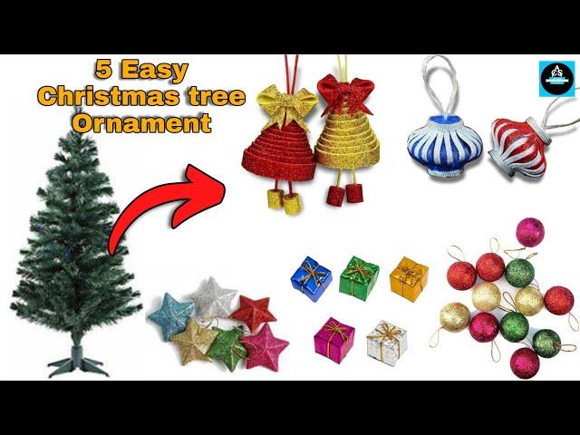 5 Easy Christmas tree Ornament Making/Christmas tree Decorations/Christmas Crafts