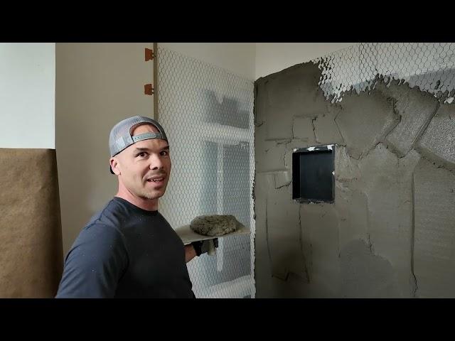 How I FLOAT a SHOWER --- OLD SCHOOL Tile Shower Build 2024 Episode 3