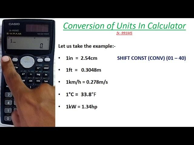 Unit Conversion In Calculator I Casio fx991MS I The Calculator King