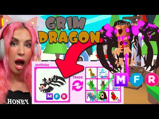 Затрейдила МЕГА НЕОН GRIM DRAGON | Обменяла новую легу в ADOPT ME ROBLOX!