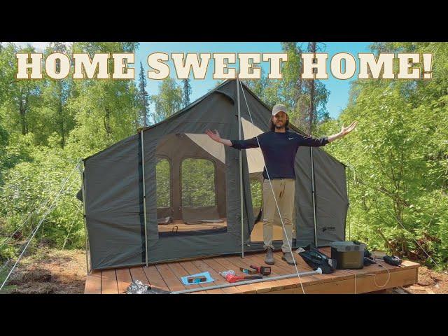 Constructing a Temporary Shelter - Off Grid in Alaska ┃EP4┃Home Sweet Home!