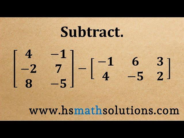 Matrix Subtraction - Undefined (Example)