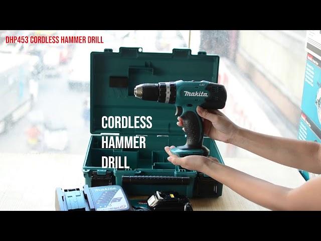 Makita DHP453 Cordless Hammer Drill Kit Set includes Rapid Charger with Carrying Case