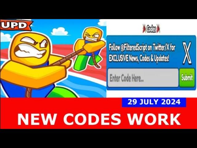 *NEW CODES* ROBLOX Tug of War Simulator ROBLOX | 29 JULY 2024