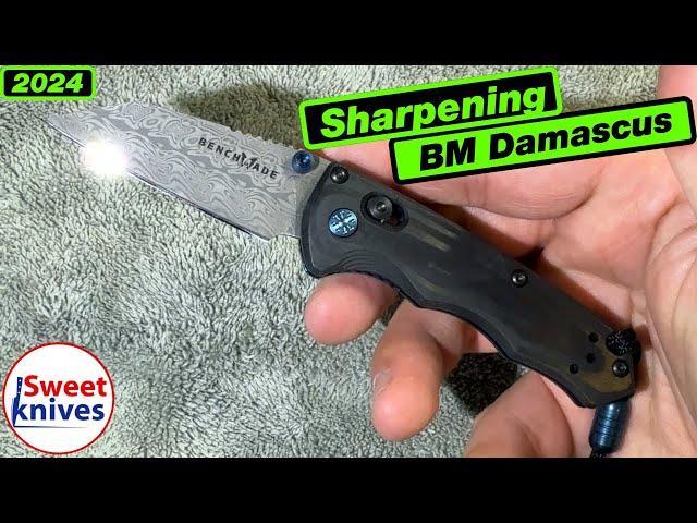 Sharpening a Benchmade Full Immunity Damascus Knife to Mirror Finish on TS Prof