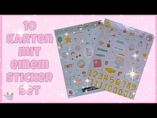  10 Karten mit einem Sticker Set  von Action