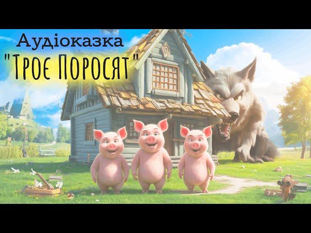  Казка "Троє поросят"  Англійська аудіоказка українською мовою 