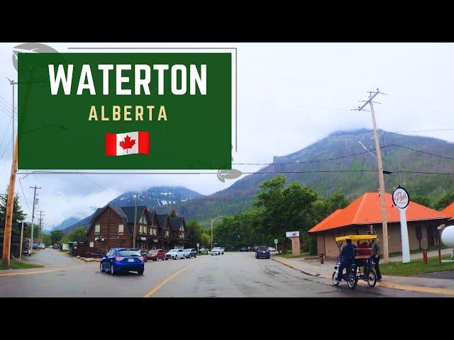 Relaxing tour around Town of WATERTON, Alberta | Canada (Waterton National Park) [4K]- a lovely town