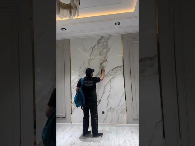 WHITE MARBLE DESIGN IN WALL #wall #marble #design
