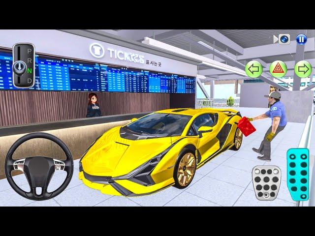 New Golden Lamborghini in Bus Terminal - 3D Driving Class - Simulation Gameplay Android iOS - 2025