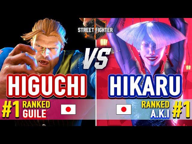 SF6  Higuchi (#1 Ranked Guile) vs Hikaru (#1 Ranked A.K.I.)  SF6 High Level Gameplay