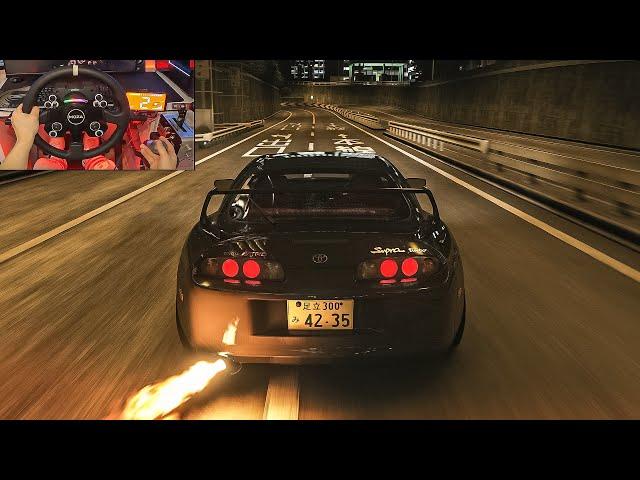 1147HP Anti-Lag Toyota Supra MK4 is back and it's mad! Full Send! - Assetto Corsa | Moza R5 + VR